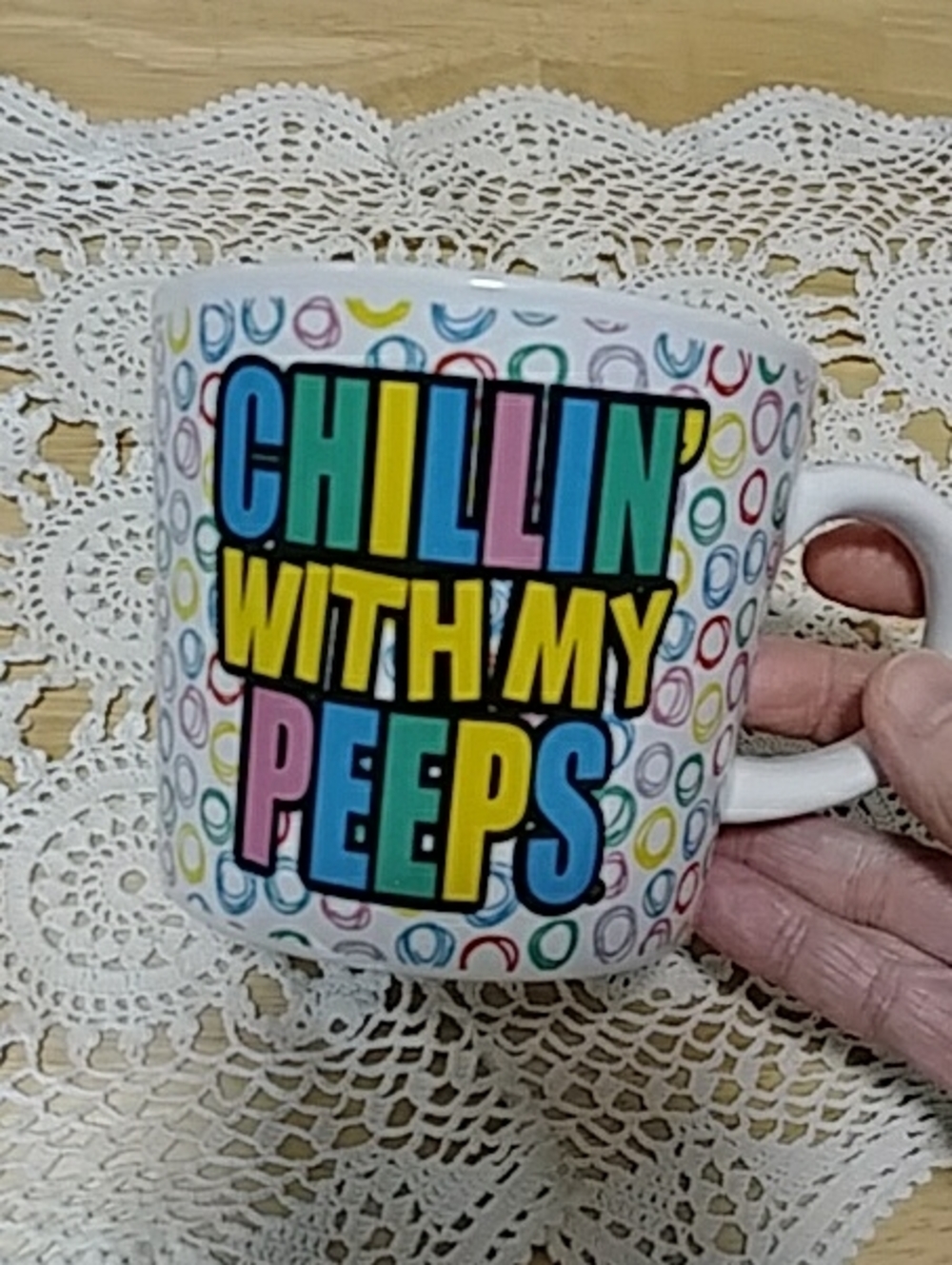 Peeps coffee or hot chocolate cup - Chillin with my Peeps - Easter
